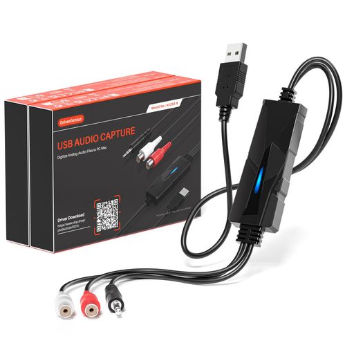 DriverGenius AudioXfer シリーズ USBオーディオキャプチャー – カセット・レコード・MD録音対応 3.5mm/RCA接続|PC・Mac・Linux対応