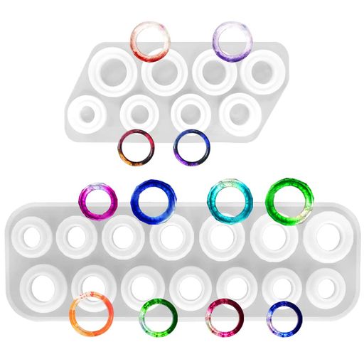 樹脂用リングシリコンモールド2個JialeRingJewelryキャスティングシリコンモールドDIYリング、イヤリン..