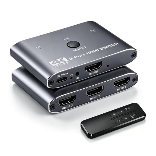 Anber-Tech HDMI 2.0 切り替え器 3入力1出力 4K@60Hz/30Hz 1080P@30/60/120Hz HDMI 切替器 3x1 セレクター HDCP 2.2 HDR 3D 【CEC/EDID/電源断メモリー対応】 IR