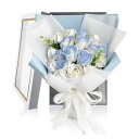 HANASPEAKソープフラワー花束母の日卒業式敬老の日バレンタインデーお花誕生日プレゼント女性人気フラワーギフト(Blue)