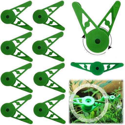 茎クリップ植物サポート曲げクリップ誘引クリップ10個セットプラスチック植物ベンダー360°調整可能植物..