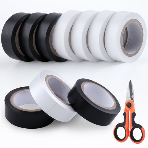 GOLDDEER10巻パック電気テープ19.1mmx20m絶縁テープ電熱テープビニールテープハーネステープ防水テープ..