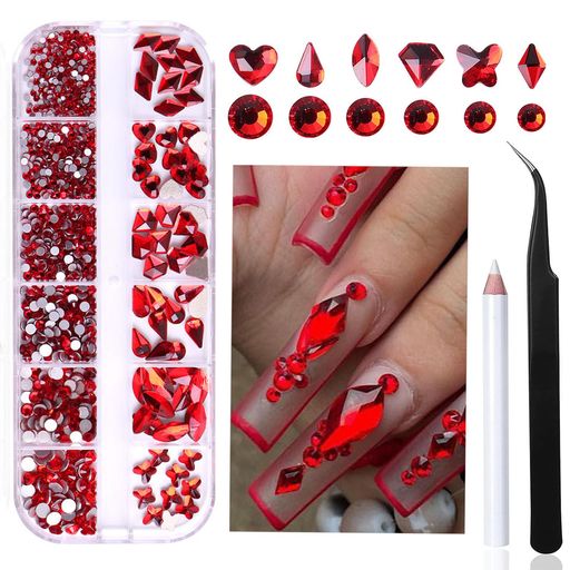 Lismyakeyネイルアートパーツネイルラインストーンラインストーンネイルストーン3Dひし形ハート長方形..