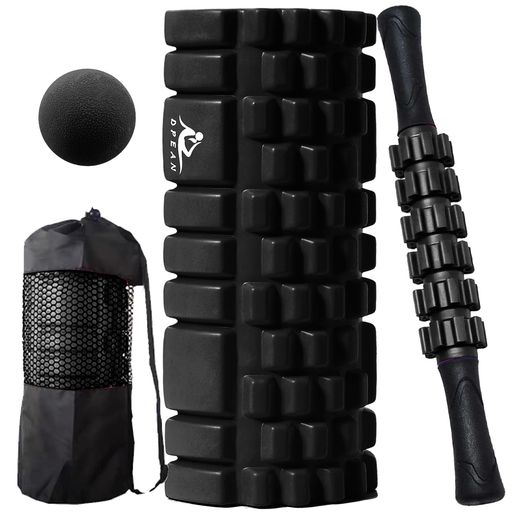 フォームローラーDPEAN筋膜リリースヨガポールトリガーポイントマッサージボール【4点セット】ストレッチ器具ローラーショートハーフエクササイズトレーニング器具収...