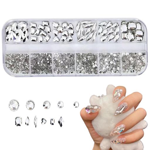 DEVENTORZラインストーンネイルアートパーツキラキラ輝くクリスタルネイルパーツ(12種類)デコ用ひし形..