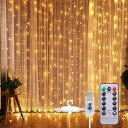 LEDカーテンライトジュエリーライトフェアリーライトイルミネーションカーテン3m*3m300led電球USB給電式8点滅パターン室内遠くからでもカンタン操作ストリングスリモコン操作カーテン飾り…