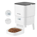 NITYERS自動給餌器猫中小型犬用4.2L自動えさやり器猫タイマー式1日6食定時定量2WAY給電手動給餌可水洗い可能餌詰まり防止機能操作簡単お手入れ簡単日本語説明書付きホワイト