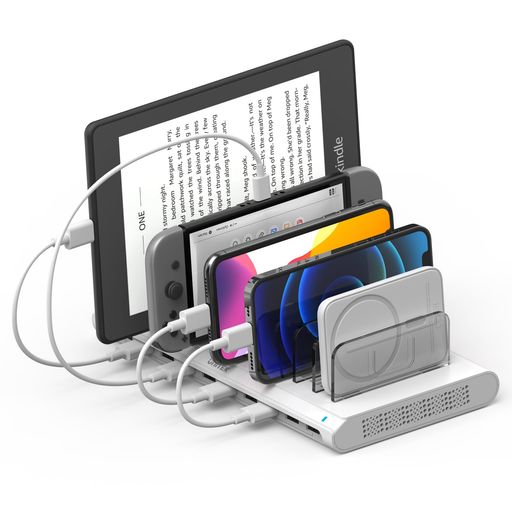 Unitek2024電源USB充電ステーション10ポート卓上充電スタンド最大12A60WPSE認証済10台同時収納1.5A/2.4A複数台対応Android/iPhone/iPad/kindle/タブレット/PSP仕切り板(2)