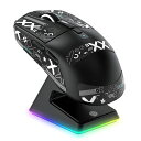 A.JAZZXATTACKSHARKX6ゲーミングマウス無線軽量49GワイヤレスBLUETOOTH/2.4GHZ/USB-CマウスゲーミングPAW3395センサー26000DPIグネット式充電スタンド付き急速充電X6(2)