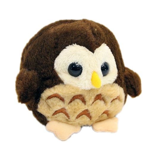 サイズ:高さ10x幅11x奥行8cm まんまるとした存在感の大きいフクロウのぬいぐるみです。大きな瞳にくぎ付けになりますね。触り心地も気持ちいいです。