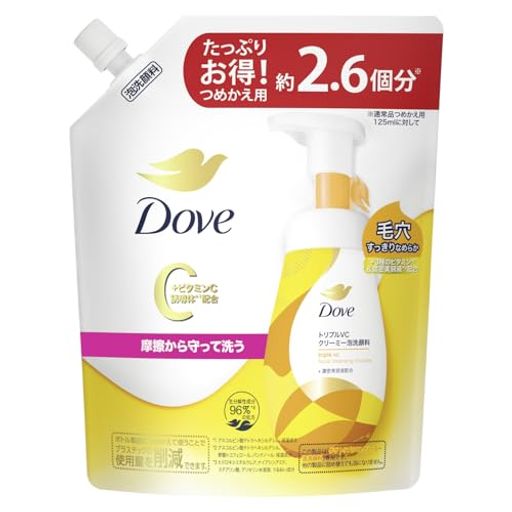 3種のビタミン誘導体*1配合!肌を潤わせながら毛穴すっきりなめらか!*1アスコルビン酸テトラヘキシルデシル、酢酸トコフェロール、パンテノール: 保湿成分 製品中40%が濃密美容液*2。洗いながらもうるおう肌へ。 *2ヒドロキシエチルウレア、ナイアシンアミド、ステアリン酸、グリセリン水溶液:うるおい成分 肌への負担を少なく洗える! 洗浄力はそのままに、肌への負担を少なく洗い上げることができます。 スキンケア製品にも含まれるトリプルヒアルロン酸*3も配合。*3ヒアルロン酸クロスポリマーNa、アセチルヒアルロン酸Na、加水分解ヒアルロン酸Na:保湿成分 クリーミーな泡がしっかり汚れを落とすだけでなく、摩擦による肌へのダメージを減らして洗えます。