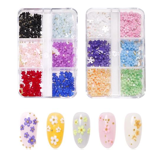 ネイルパーツ花2ケースセット3D立体フラワーネイルパーツゴールドブリオンメタルパーツ大きめネイルア..