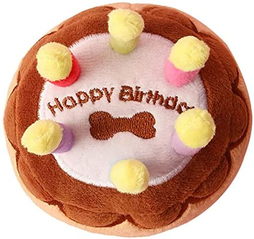 DoriUp犬おもちゃ噛むおもちゃぬいぐるみ誕生日ケーキバースデーケーキ猫の子犬犬誕生日プレゼントペッ..