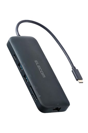 充電もデータ転送もこの1台で。USB 10Gbps(USB3.2(Gen2))に対応したUSBポートを搭載したドッキングステーションです。USB Type-C(TM)搭載パソコンにケーブル1本で必要な周辺機器を一括接続できます。USBポートの他にLANポート、HDMI(R)ポート、カードスロットを搭載し、多彩な用途で活用できます。USB Power Deliveryにも対応しています。 安定接続のための独自設計。送受信信号の認証試験にもとづく計測のもと、パソコンとドッキングステーション間で通信するデータ品質を安定させる設計に。接続デバイス間で生じやすい相性問題を最小限に抑え、スムーズな操作体験を提供します。 USB Power Deliveryに対応したUSB Type-Cポートを1ポート搭載。USB Type-C対応AC充電器を接続してパソコン本体の充電が可能です。USB Power Delivery 最大100Wにてデバイス・本体へ給電できます。 ※製品本体にて15Wを消費するため、実際の出力は最大85Wとなります。85Wで給電が必要な場合は、100W出力のAC充電器をご用意ください。