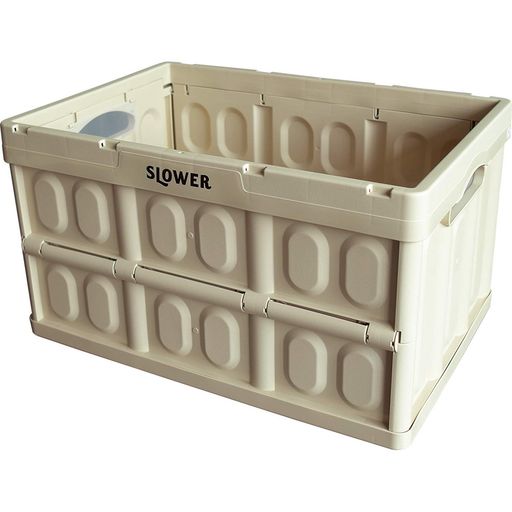スロウワー(SLOWER) 収納ケース 折りたたみ コンテナ ボックス SAND ベージュ LLサイズ 約52.5x36cmx高さ30cm FOLDING CONTAINER Estoril SLW169