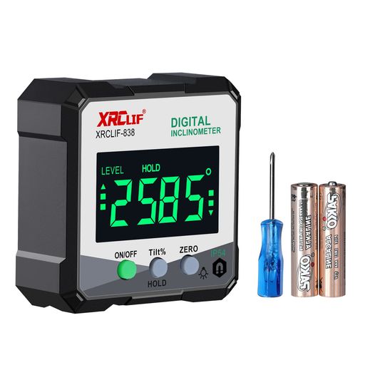 デジタル角度計、磁気ベースレベルボックスアングルファインダー分度器ベベルゲージ傾斜計大工、建築、..