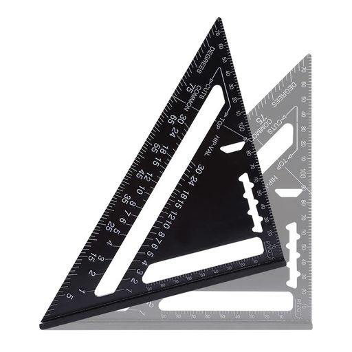 LUYING丸鋸ガイド両面目盛り分度器アルミ合金多角度ツール両面目盛り分度器アルミブラック丸ノコアクセ..