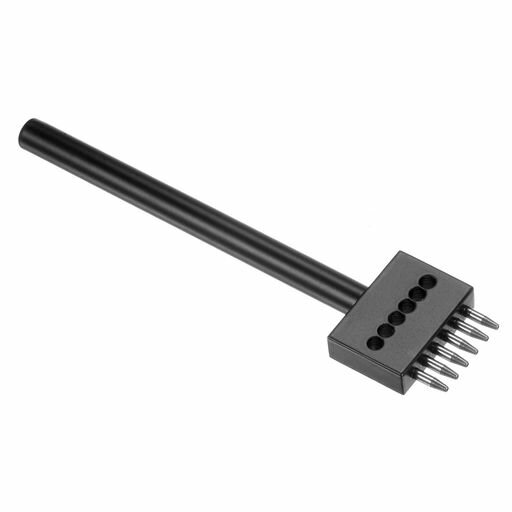 Kozeloレザープロングパンチツール[4mm]6スチールプロング列ラウンドレースステッチパンチDIYダイヤモ..