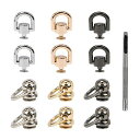 KDSSYFTドロップハンドルリベット12個セット金具回転式スタッドネジ入り財布ボールスタッドレザーブレスレットブーツ靴帽子ハンドバッグジャケット装飾物レザークラフト用(3色+穴あけポ…