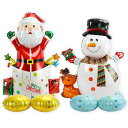 JANLOFOクリスマスバルーン2個高さ約105cmクリスマス飾りバルーンクリスマス風船大きいパーティーグッズアルミバルーンサンタ雪だるま玄関お店イベントクリスマスデコレーション