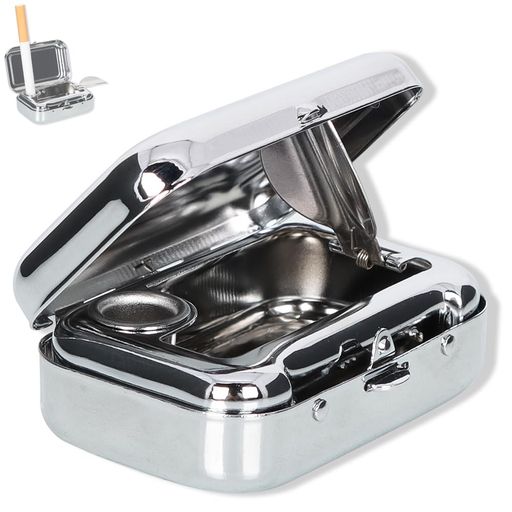 携帯灰皿吸殻入れ1本セット小型携帯用おしゃれ車用灰皿軽量屋外多機能出張/通勤/登山/車内/旅行用メタ..