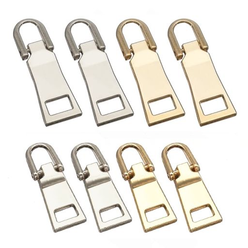 [YFFSFDC]ファスナー引き手交換用8個セット2色大小2サイズ金属製カバン/財布/衣類/靴ファスナー修理用DIY手芸手作り裁縫(ゴールド+ライトゴールド)