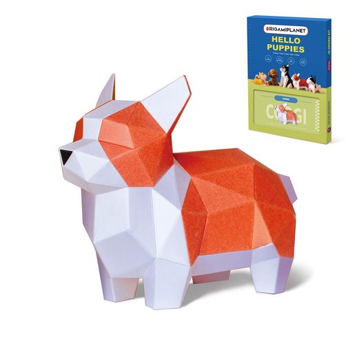 ORIGAMIPLANETCorgiコーギー立体折り紙クラフトキット大人用簡単DIY切り抜き済み犬紙彫刻モデル、3Dかわいい動物の手作家の装飾アートピースりホー...