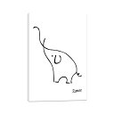 ピカソ ポスター 線画 アートパネル 抽象画 象 絵画 動物 壁掛け ライン 絵 玄関 風水 開運飾り 木枠付きの完成品 (30X40CM)