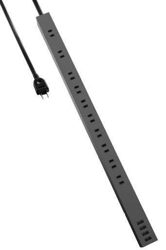 樂天商城 - エレコム 電源タップ 雷ガード USBタップ [コンセント 10個口 / USB-A 4ポート] ほこりシャッター付 2.5m ブラック ECT-1925BK