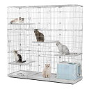 PETEPELA(ぺテぺラ) 猫 ケージ 大型 3段 広い 2段 多頭飼い キャットケージ 多頭用 キャスター ローラー 大きい 可愛い 増やせる ワイド ケー...