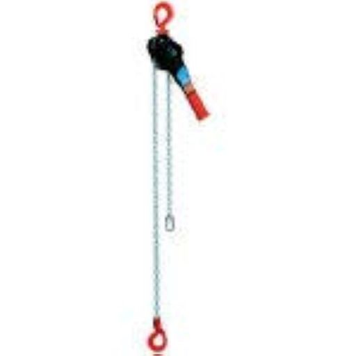 定格荷重(t):0.8 標準揚程(m):1.5 フック間最小距離(mm):290 レバー長さ(mm):268 梱包数(台):1 質量(kg):6.0