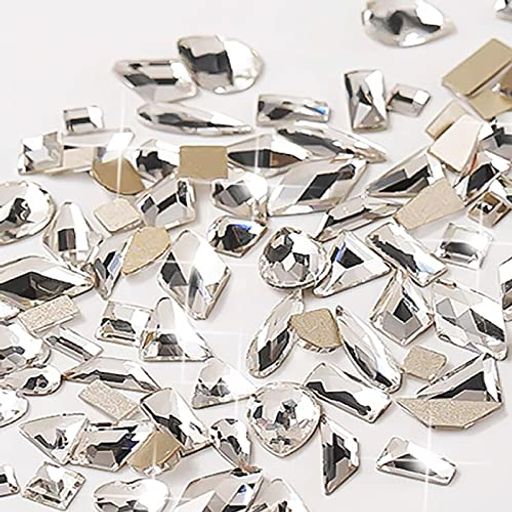 ZHEJIAラインストーンネイルアート(约100個)ネイルパーツクリスタルミックスサイズネイルストーンケー..