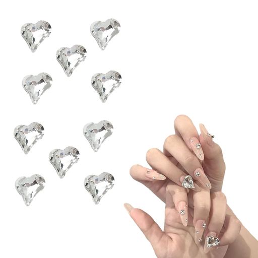 nalainaネイルガラスストーンネイルクリスタル(10個セット)ジェムラインストーンネイルキュートハート..