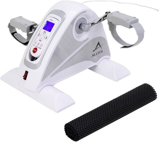 アルインコ(Alinco) (ALINCO) フィットネスバイク コンパクトバイク 自動回転 アシスト機能 二の腕シェイプ 寝ながら リモコン付 6種類プログラム 速度12段階 ペダルバンド マット付 小型 軽量…