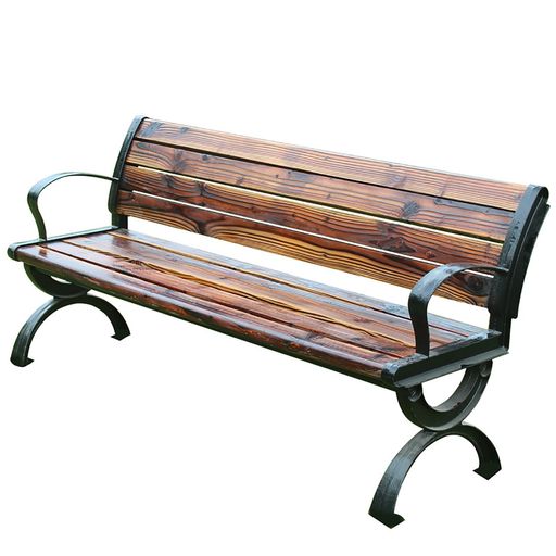 ガーデンベンチ屋外用幅150x奥行42x高さ39CM耐日光性耐荷重400KG防食木材&防錆アルミ足アームレスト・背もたれ付き中庭・庭園・ベランダに最適