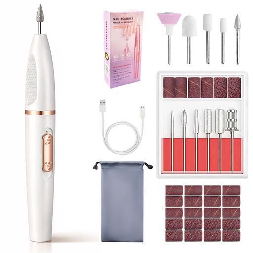 MuGaoDeeネイルマシンビット電動ネイルマシンコードレスネイルオフマシーン甘皮処理爪磨きネイルケアセットネイルマシンプロ用初心者ジェルネイル専用ビット11個セットマニキュア対応…