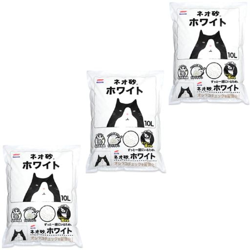 ネオ・ルーライフ ネオ砂 ホワイト 猫砂 10L 3袋セット (ケース販売)