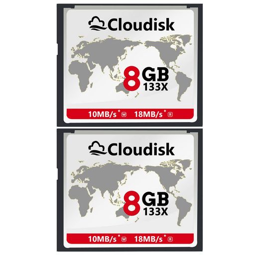 CLOUDISK 2PACK COMPACT FLASH CARD (8GB)