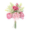 WillingYouオリジナル造花ブーケFlowerアーティフィシャルフラワー観葉植物インテリアおしゃれ母の日プレゼント高さ:36cmピンク1束