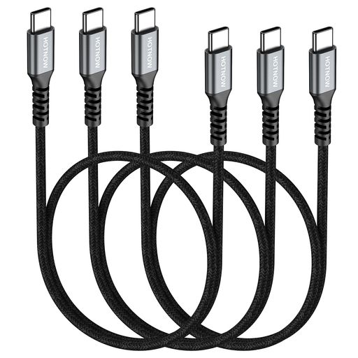 USBC-USBCケーブル0.5m3本、HOTNOW50cmUSBTypeC65W急速充電ケーブル互換性サムスンGalaxyS25/S24/S20+Ultra、Note20/10Ultra、Air