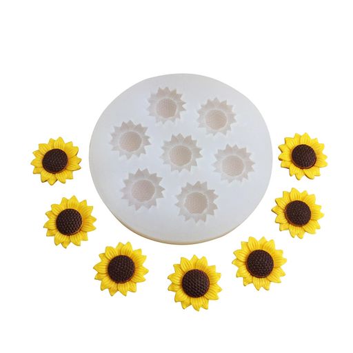 PNHAEHシリコンモールドアクセサリートレカデコパーツデコレジンかわいいひまわり・蜜蜂と花・リボン​​..