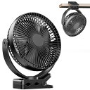 USB扇風機クリップ&卓上扇風機10000MAH充電式ミニ扇風機4段階風量/デュアル360度角度調整静音熱中症対策グッズデュアルUSBインターフェース寝室アウトドアキャンプに適しています黒