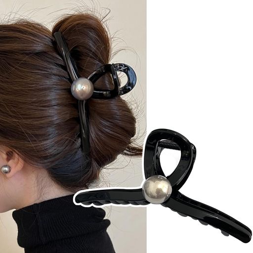 Natunofuヘアクリップ大きめしっかりとまる可愛いヘアアクセサリー大人お洒落バンスクリップ大きめ軽い強力髪留めクリップヘアクリップ髪飾りおしゃれ大人髪留めバレッタ上品ブラック13cm