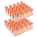 Haojiahoヒートシンク銅20x20x6mm熱伝導性粘着シート付き熱暴走対策銅ヒートシンクCPUICチップ回路基板精密機器用冷却ラジエーターフィン2個セット