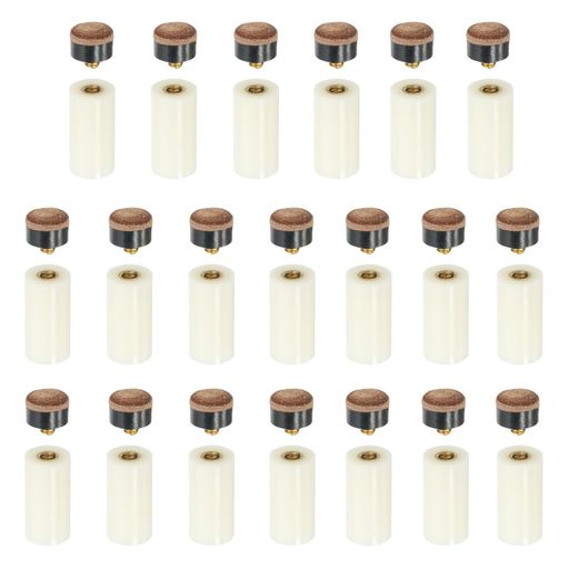 色:茶色;素材:レザー、プラスチック;サイズ:35x12mm/1.4x0.47(高さ*奥行き);梱包リスト:プールキューチップ20個、プールキュースティックフェルール20個。 利点:1.プールキューのフェルールはプラスチック製で、硬度と靭性...