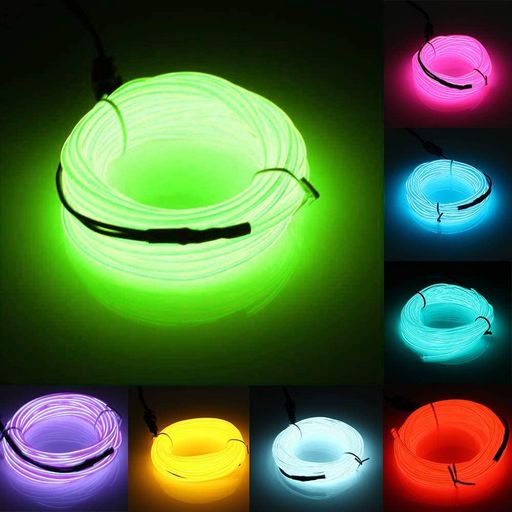 Senhui有機EL線3m长ネオンサイン3種類の点滅パターン電池式車内イルミネーションELライン付きパーティーステージ出演衣装LEDイルミネーション自転車ランプ直径2.3mm(3M蛍光グリーン)