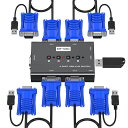KVMVGA切替器4ポートUSB2.0MT-VIKIKVMVGAスイッチ4入力パソコン切り替え器キーボード・マウス用パソコン切替機(2)