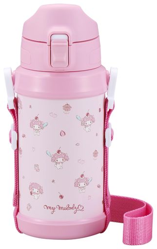 OSK子供用水筒ステンレスボトル600ml直飲みサンリオマイメロディMMNo.2保冷ショルダーベルト付SBR-600D