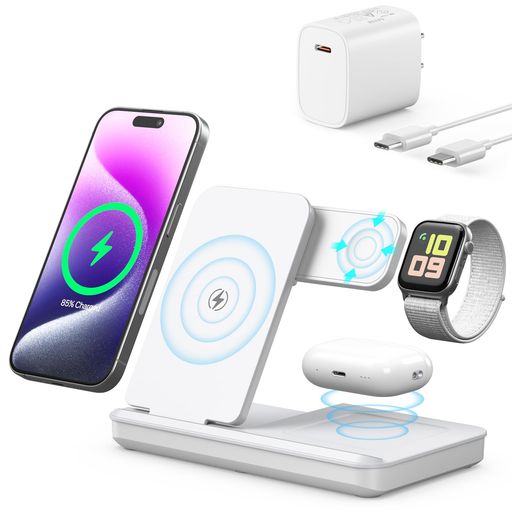【2025昇進型】TEPNICALワイヤレス充電器3IN1急速充電折り畳み式スタンド置くだけ15W/10W/7.5WIPHONE16/15/14/13/12シリーズ対応/GALAXY/NOTE/APPLESIWATCHなど対応