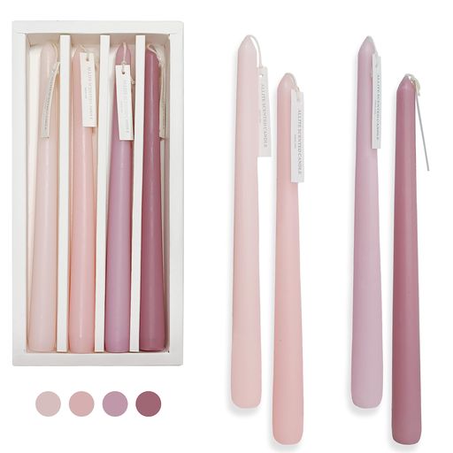 10Inch香りのキャンドルテーパーキャンドルローズの香りアロマキャンドル人気ろうそくキャンドルロウソク結婚式記念日家の装飾4個入り(GradientPink)